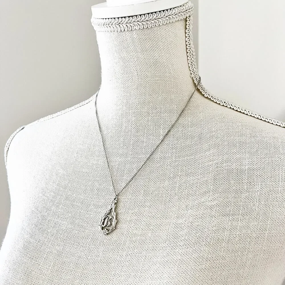 Sarah Coventry Personally Yours B Initial Pendant Necklace 1975